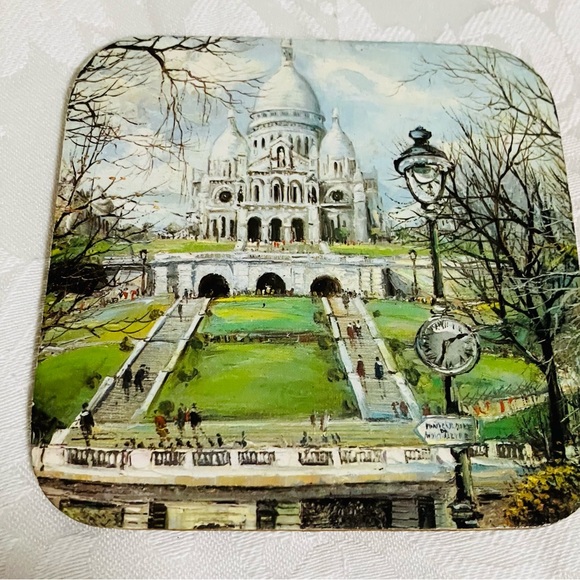 VTG FRENCH SCENES COASTERS CORKWOOD  BACK EUC - RARE PARIS  FRENCH SCENERY - Picture 4 of 11